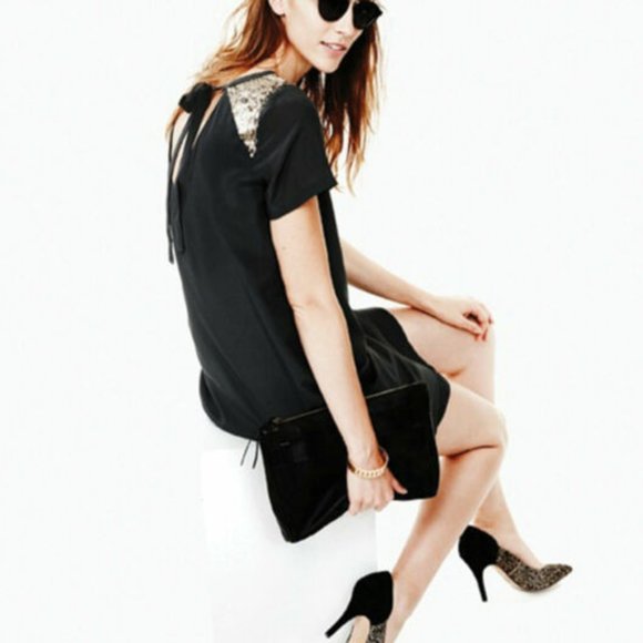 Madewell Dresses & Skirts - HOLD Madewell Black Silk Sequin Dress 2